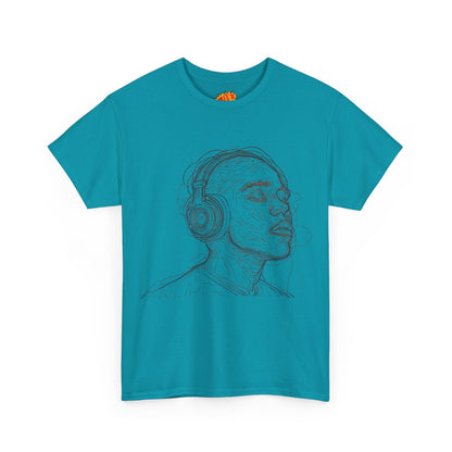 Line Drawing Portrait Graphic Music Art Tee Shirt