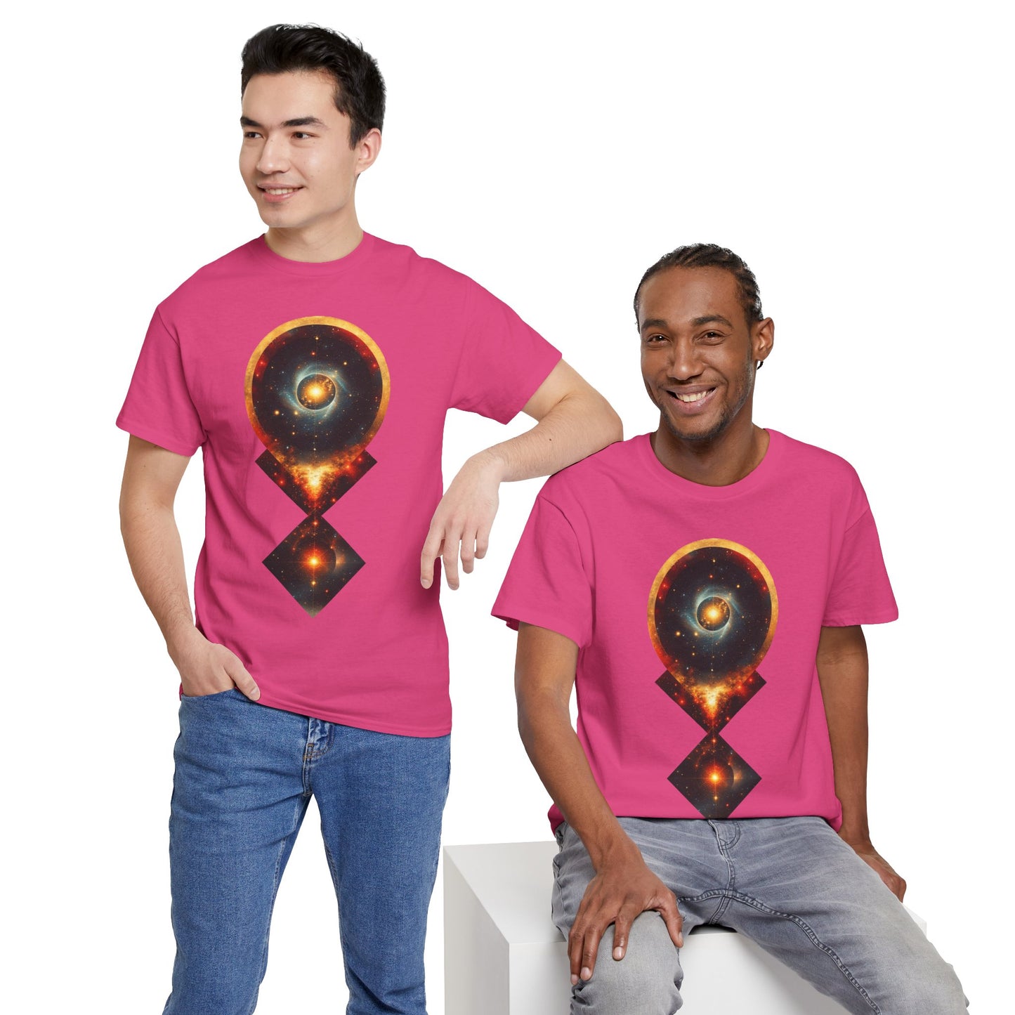 Geometric Space Nebula Graphic Art Tee Shirt *Multiple Colors*