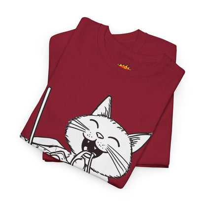 Happy Cat w/Noodles + Yarn Art Tee Shirt