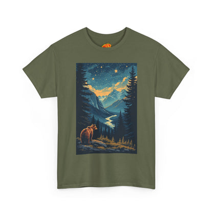 Grizzly Bear Mountain Valley Scene T-Shirt