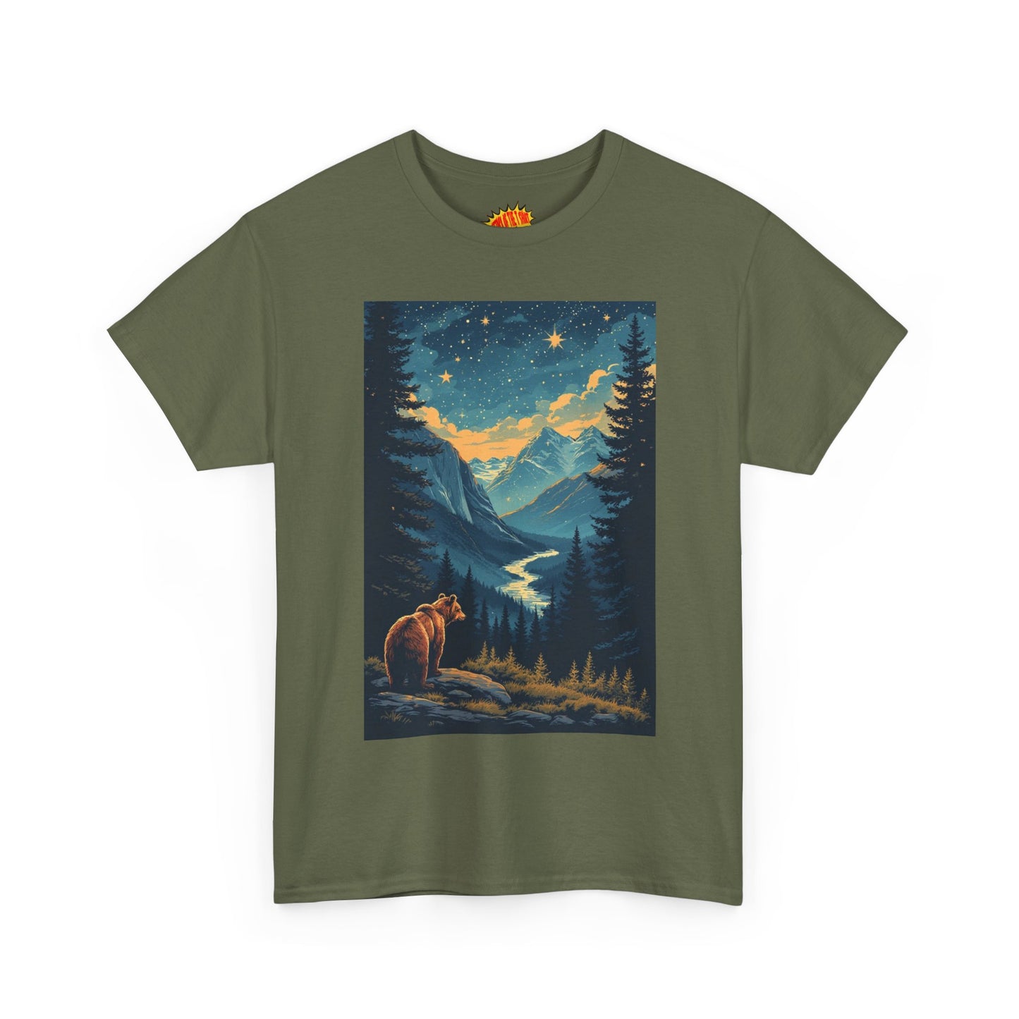 Mountain Valley Bear Night Scene T-Shirt *Multiple Colors*