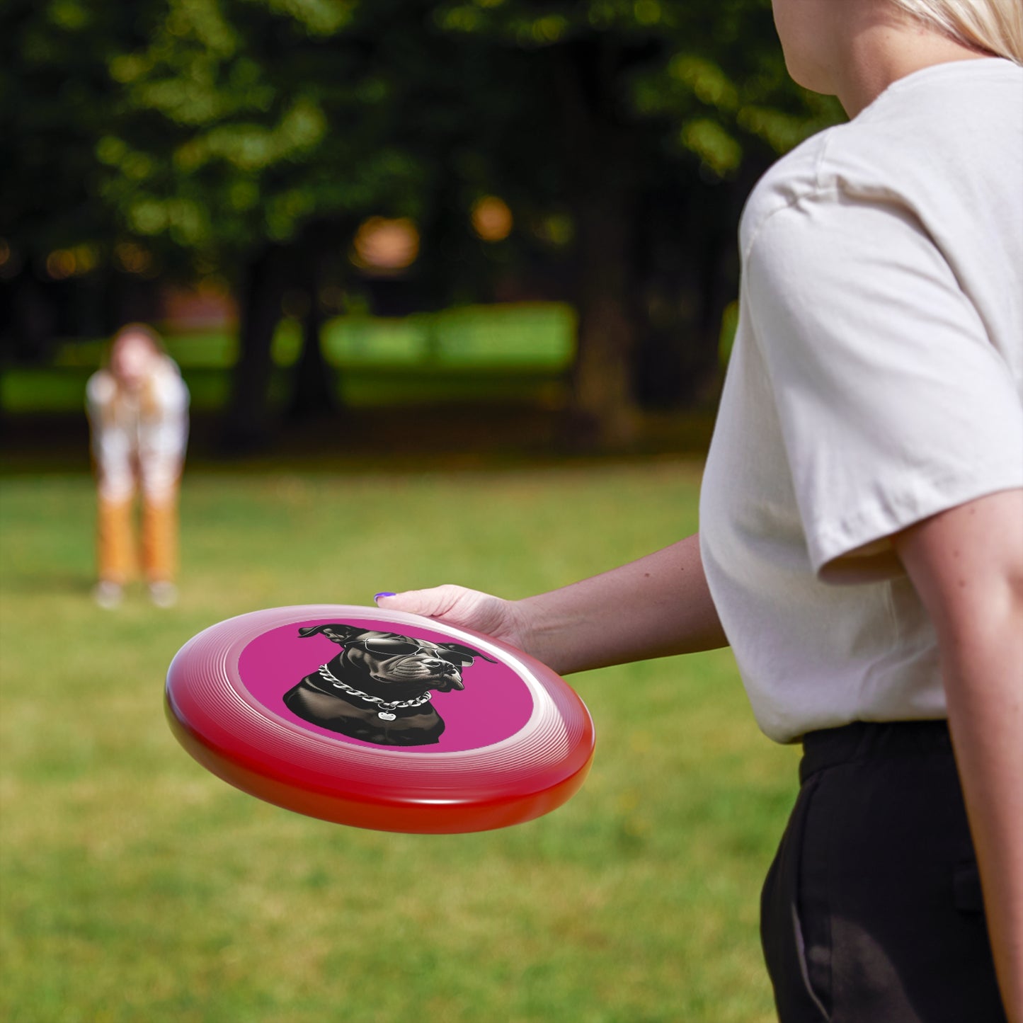 Dog with Sunglasses Frisbee