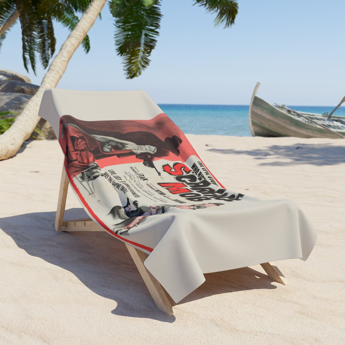 The Scarface Mob Vintage Movie Poster Beach Towel | Retro Gangster Movie Art