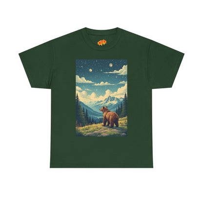 Mountain Bear Double Moon Scene T-Shirt