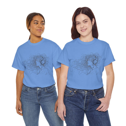 Line Drawing Portrait Graphic Musical Art Tee Shirt