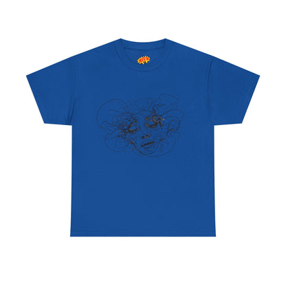 Abstract Face Line Drawing Graphic Art Tee Shirt