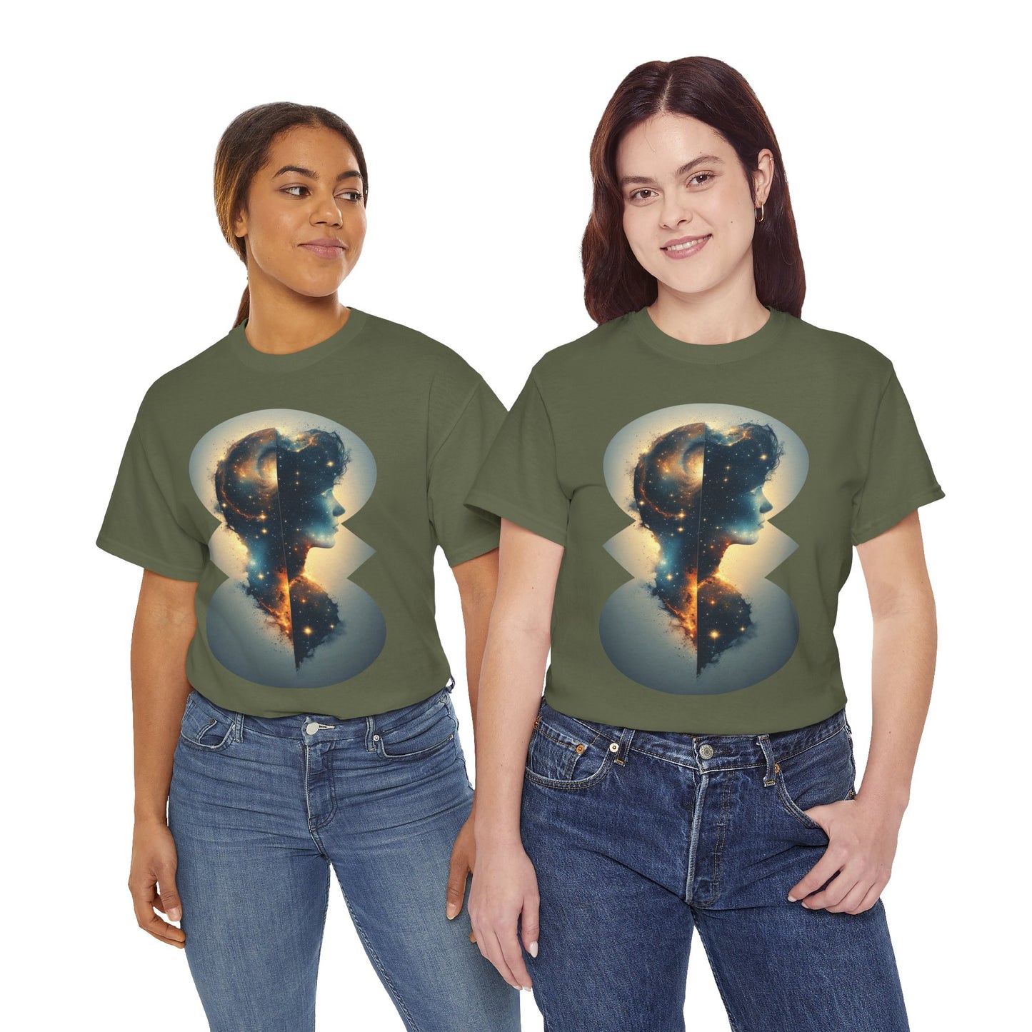 Cosmic Silhouette Galaxy Graphic Art Tee Shirt *Multiple Colors*