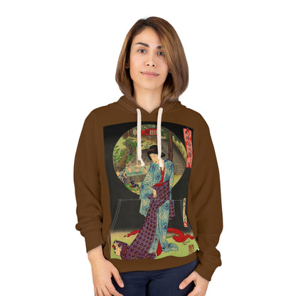 Oji Waterfall, Toyohara Chikanobu - Brown Hoodie