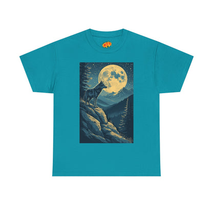 Mountain Wolf Full Moon Scene T-Shirt