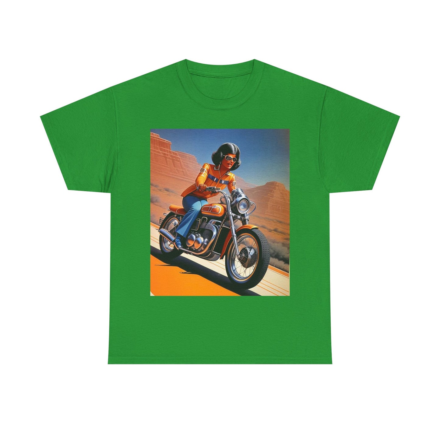 Retro Motorcycle Lady T-Shirt *Multiple Colors*