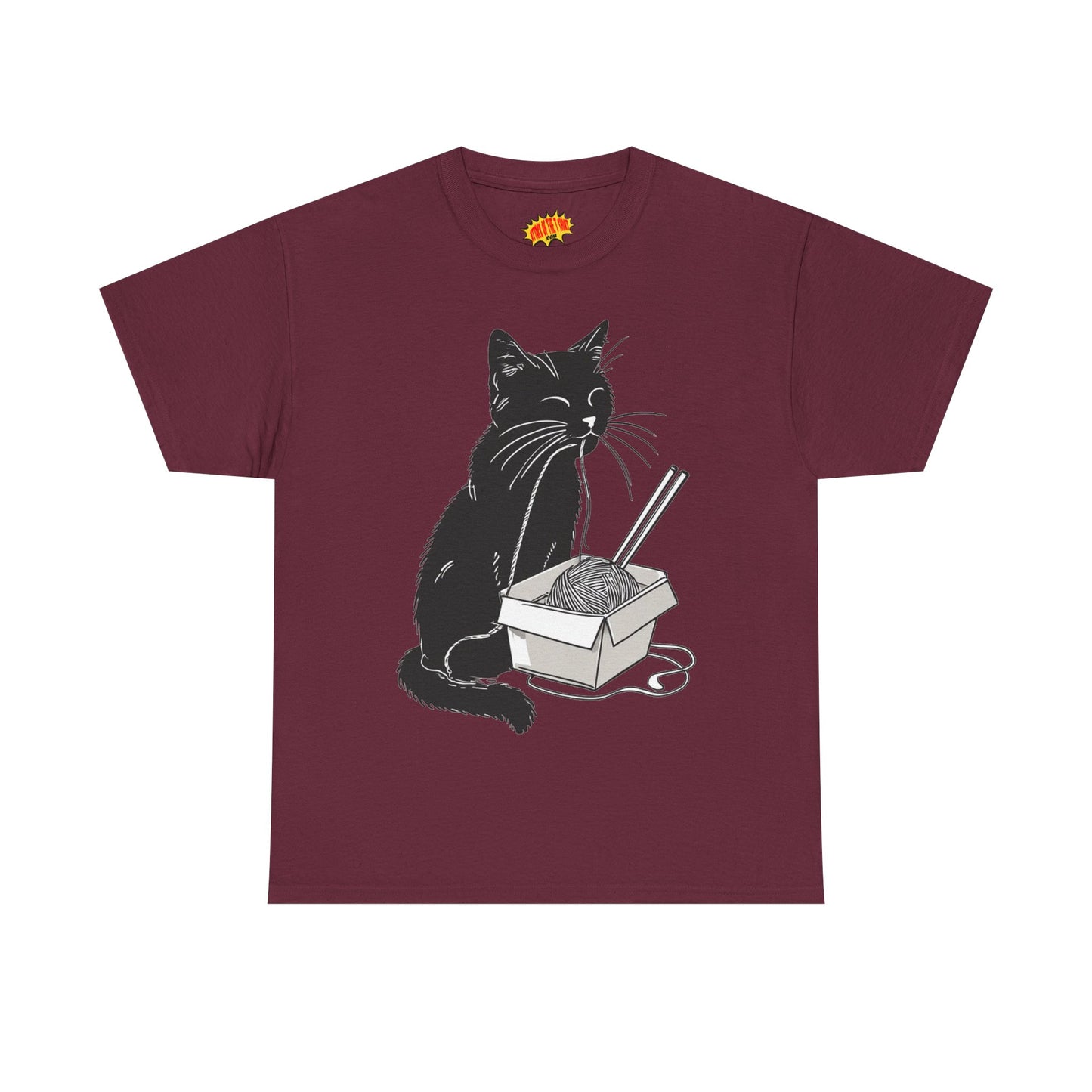 Black Cat w/Noodles Drawing Art Tee Shirt *Multiple Colors*