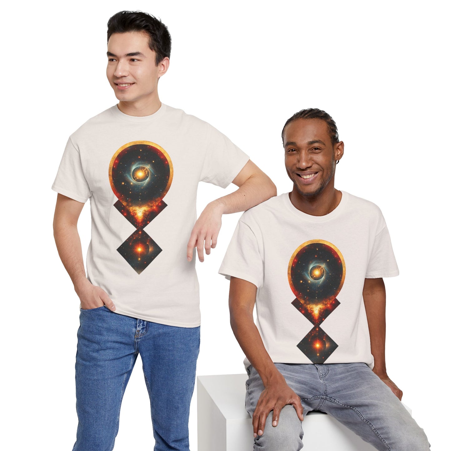 Geometric Space Nebula Graphic Art Tee Shirt *Multiple Colors*