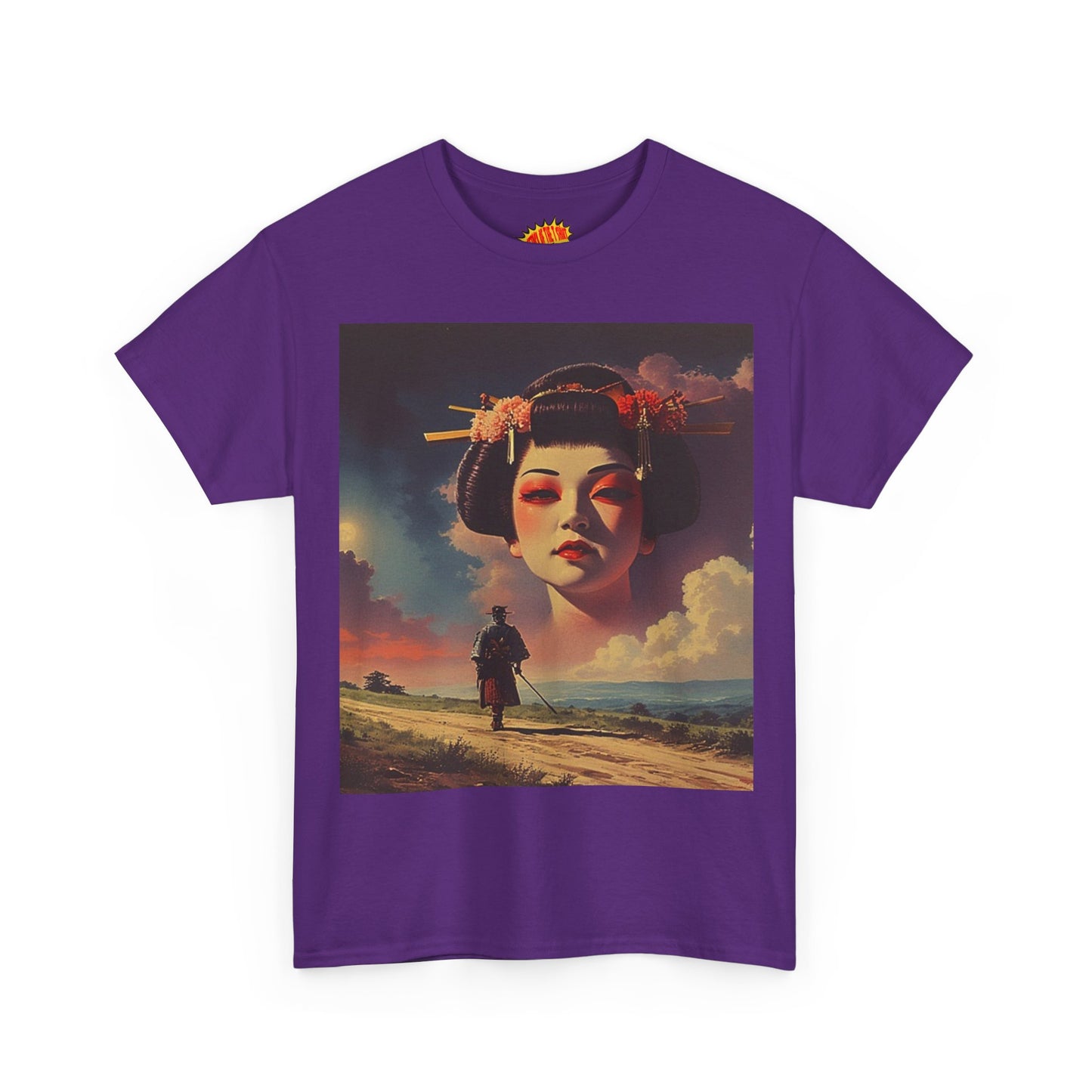 Travelling Samurai w/Sky Geisha Woman T-Shirt *Multiple Colors*