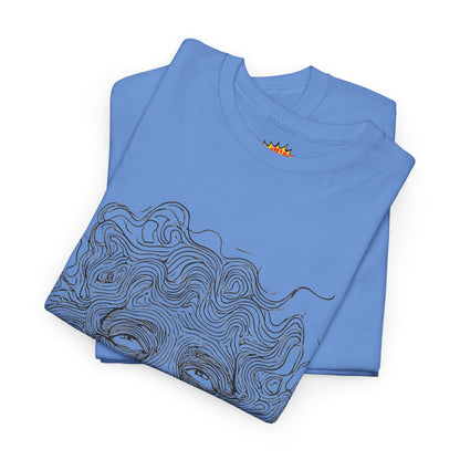 Human Face Line Drawing Graphic Art Tee Shirt