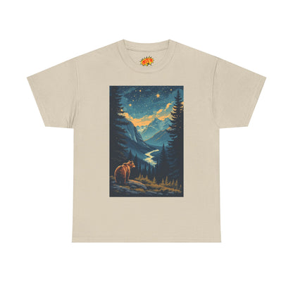 Grizzly Bear Mountain Valley Scene T-Shirt