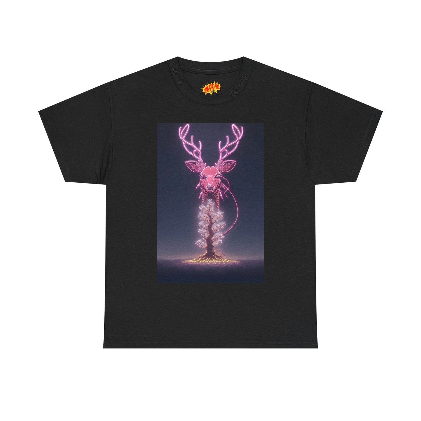 Electric Neon Deer Tree Cotton Tee Shirt *Multiple Colors*