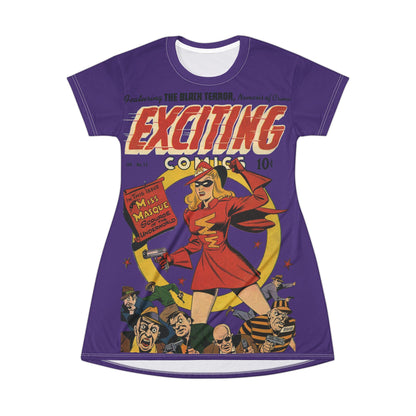 Exciting Comics #53 feat. Miss Masque T-Shirt Dress Purple