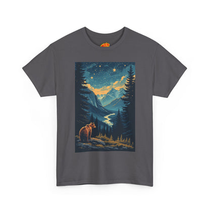 Grizzly Bear Mountain Valley Scene T-Shirt