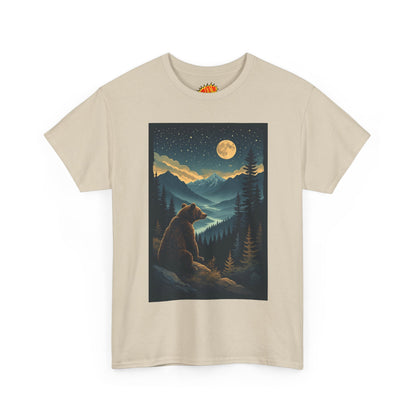 Sitting Grizzly Bear Full Moon Scene T-Shirt