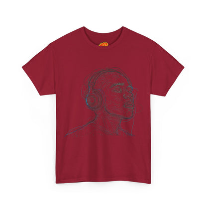 Line Drawing Portrait Graphic Music Art Tee Shirt