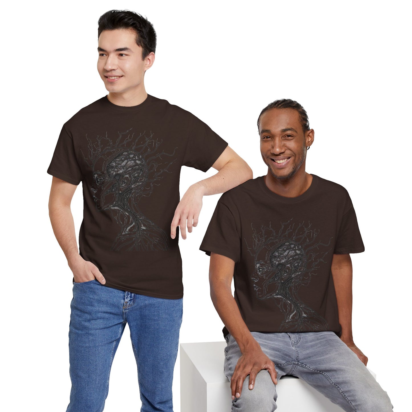 Anatomy Line Drawing Face Graphic Art Tee Shirt *Multiple Colors*