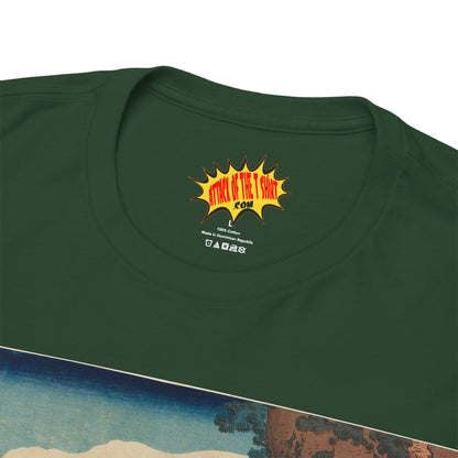 The Hanging-cloud Bridge by Katushika Hokusai - Heavy Cotton Tee *Dark Colors*