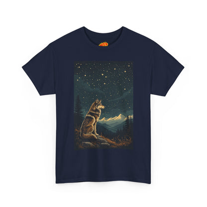 Mountain Wolf with Starry Night T-Shirt