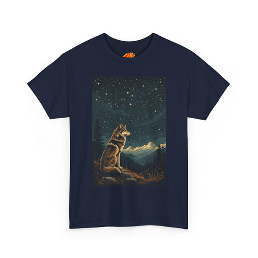 Mountain Wolf with Starry Night T-Shirt *Multiple Colors*