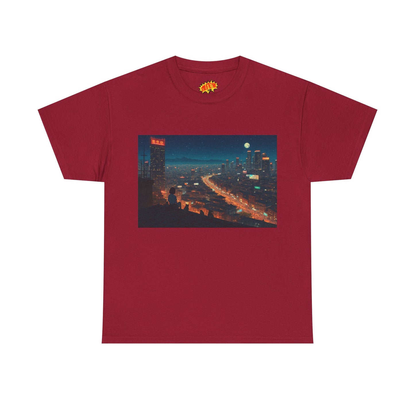 Anime Night Cityscape w/Cats T-Shirt *Multiple Colors*