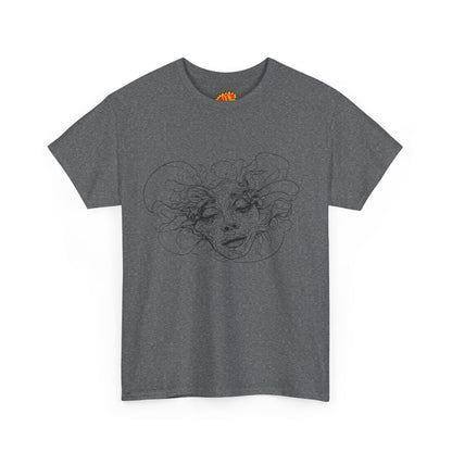 Abstract Face Line Drawing Graphic Art Tee Shirt