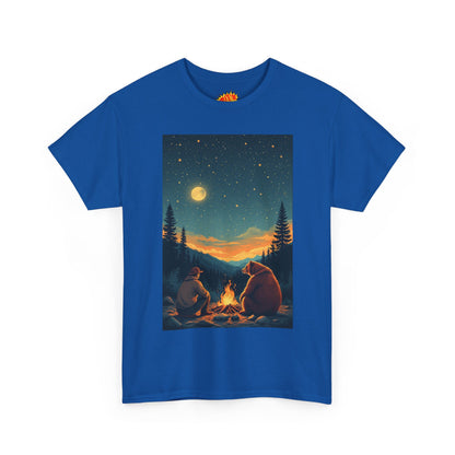 Mountain Man w/ Brown Bear Campfire Scene T-Shirt