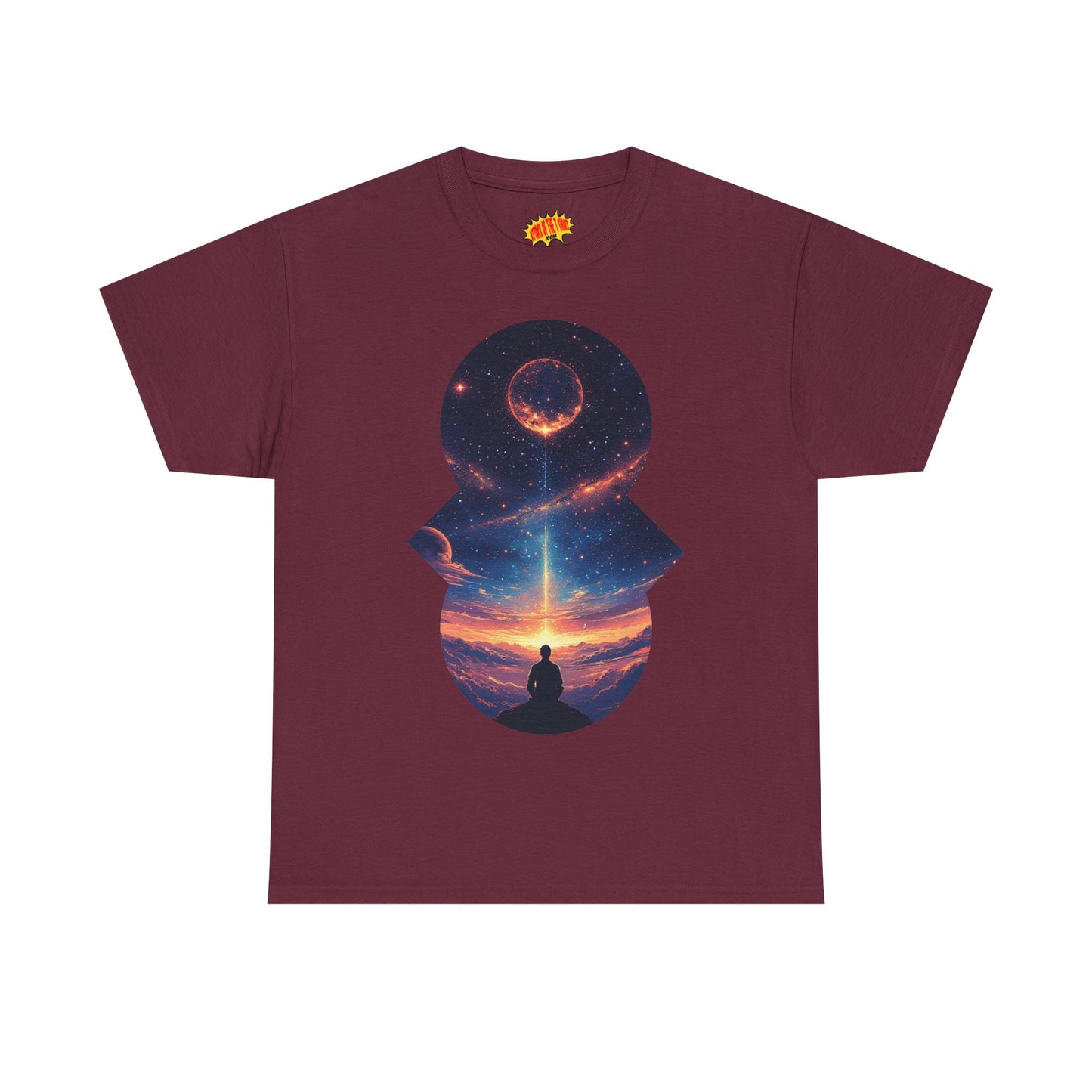 Cosmic Meditation w/Planet Space Graphic Art Tee Shirt *Multiple Colors*