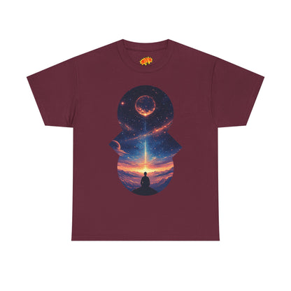 Cosmic Meditation w/Planet Space Graphic Art Tee Shirt