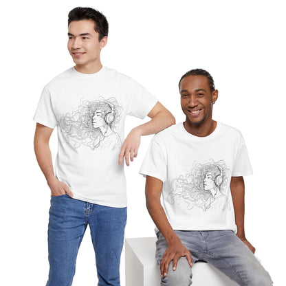 Line Drawing Portrait Graphic Musical Art Tee Shirt