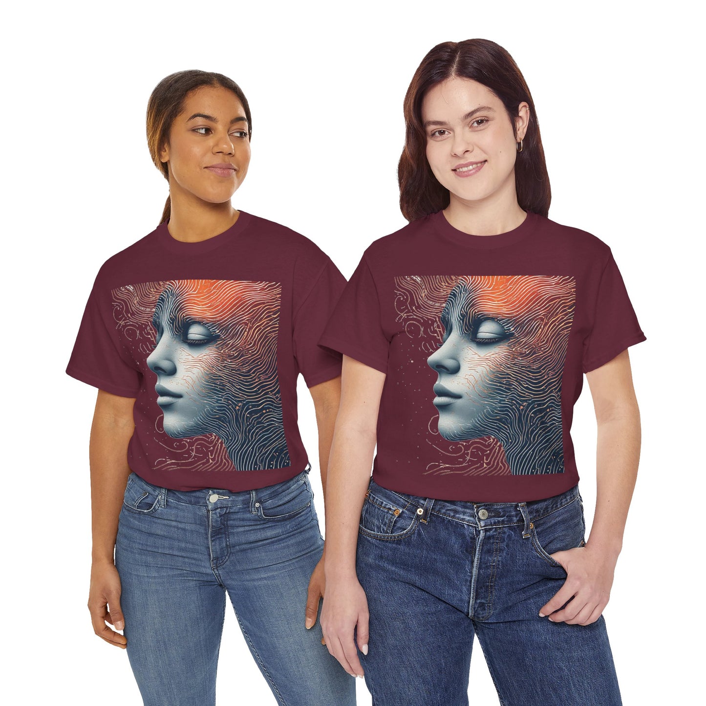 Graphic Art Face Tee Shirt *Multiple Colors*