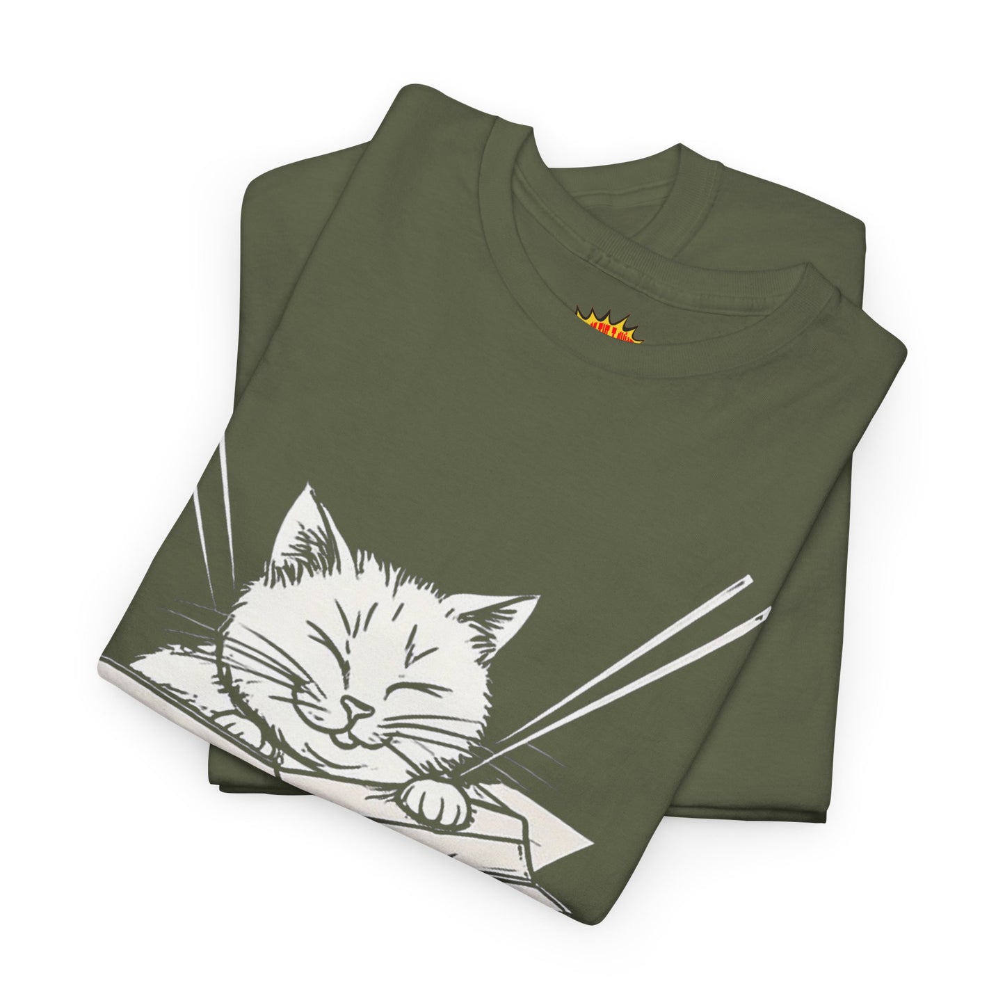 Cat w/Box + Yarn Ball Art Drawing Tee Shirt *Multiple Colors*