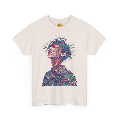 Line Drawing Multicolor Human Graphic Art Tee Shirt