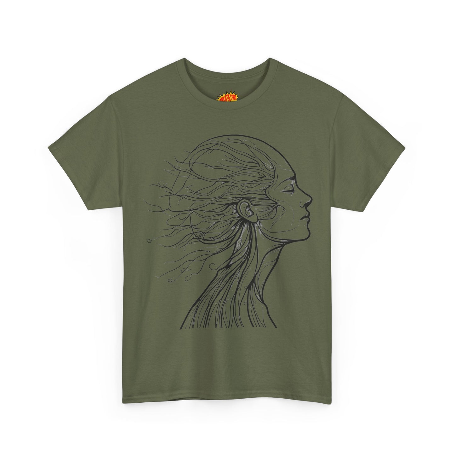 Flowing Line Drawing Face Graphic Art Tee Shirt *Multiple Colors*