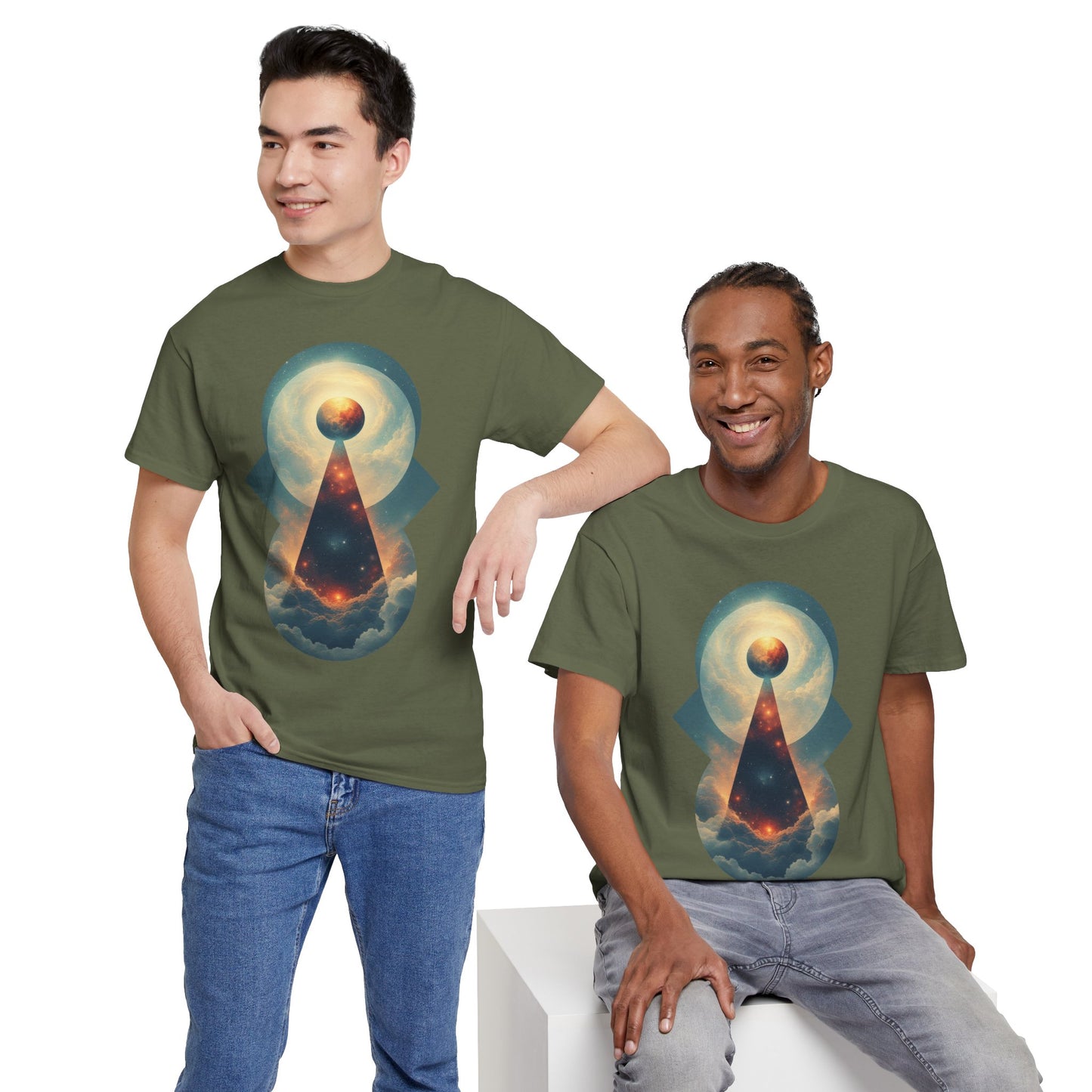 Geometric Galaxy Graphic Space Art Tee Shirt *Multiple Colors*