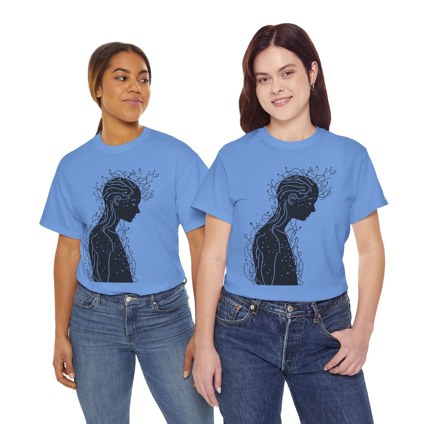 Human Silhouette Line Drawing Graphic Art Tee Shirt *Multiple Colors*