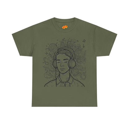 Line Drawing Portrait Graphic Music Art Tee Shirt
