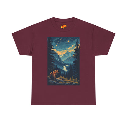 Grizzly Bear Mountain Valley Scene T-Shirt