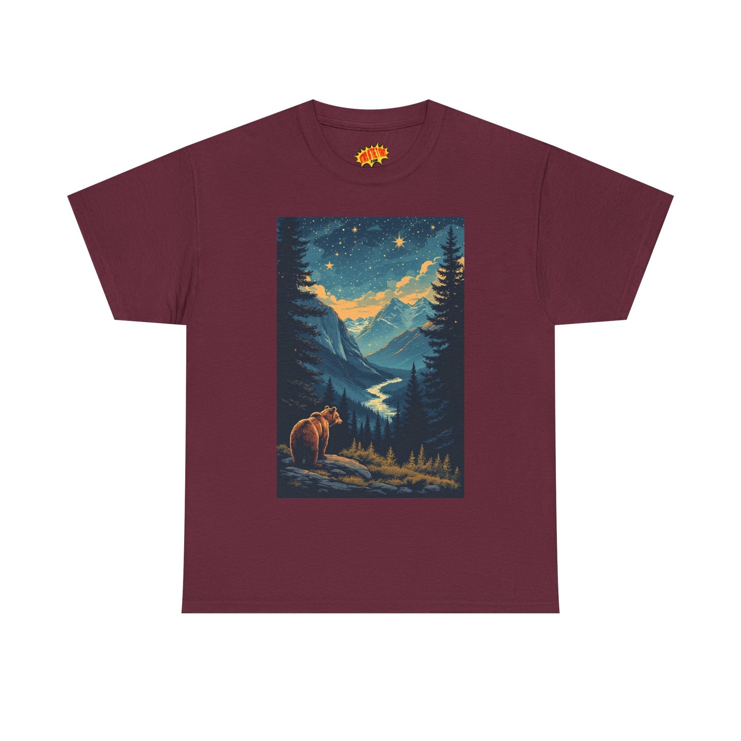 Mountain Valley Bear Night Scene T-Shirt *Multiple Colors*