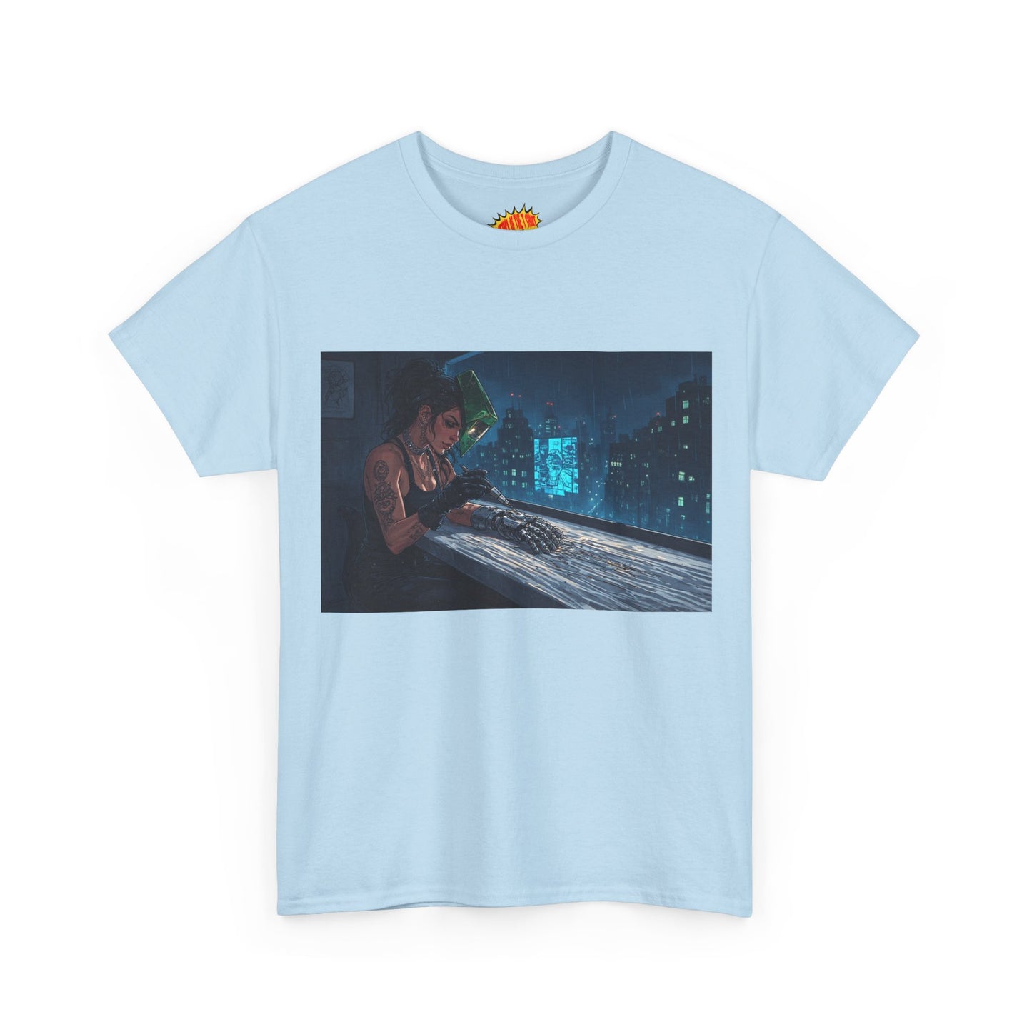 Cyberpunk Women w/Cybernetic Hand Scene T-Shirt *Multiple Colors*