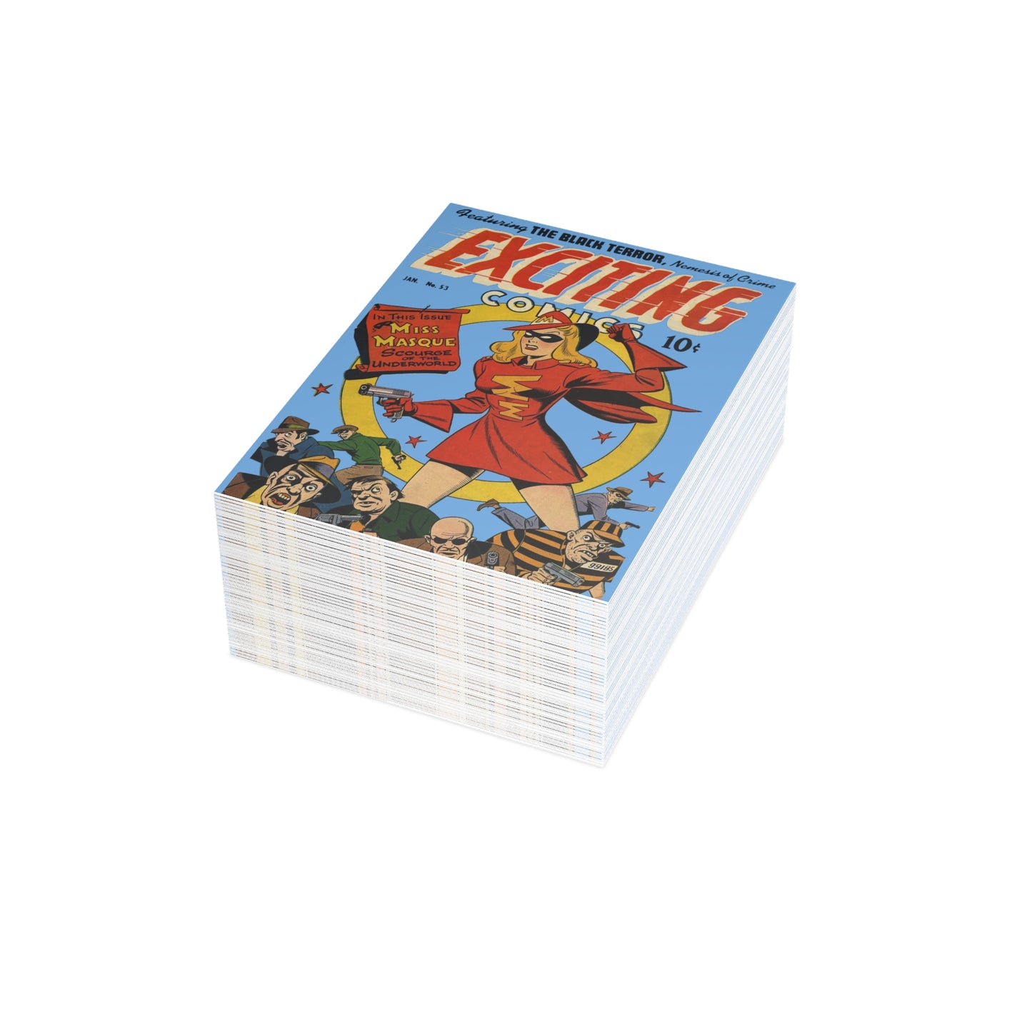 Exciting Comics #53 Feat. Miss Masque Postcards w/Envelopes