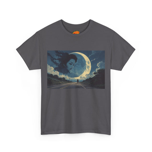 Vintage Style Night Sky Woman w/Sliver Moon T-Shirt *Multiple Colors*