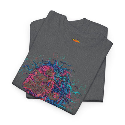 Line Drawing Multicolor Human Graphic Art Tee Shirt