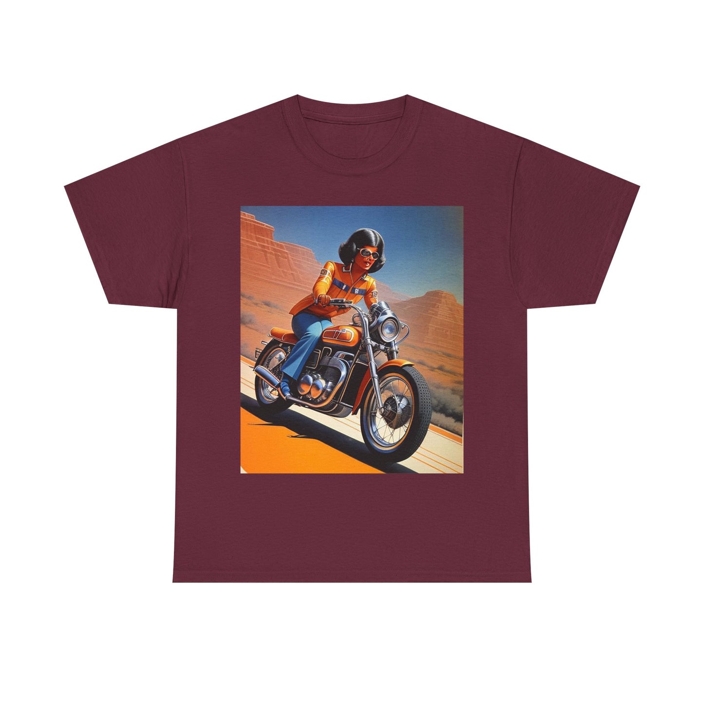 Retro Motorcycle Lady T-Shirt *Multiple Colors*