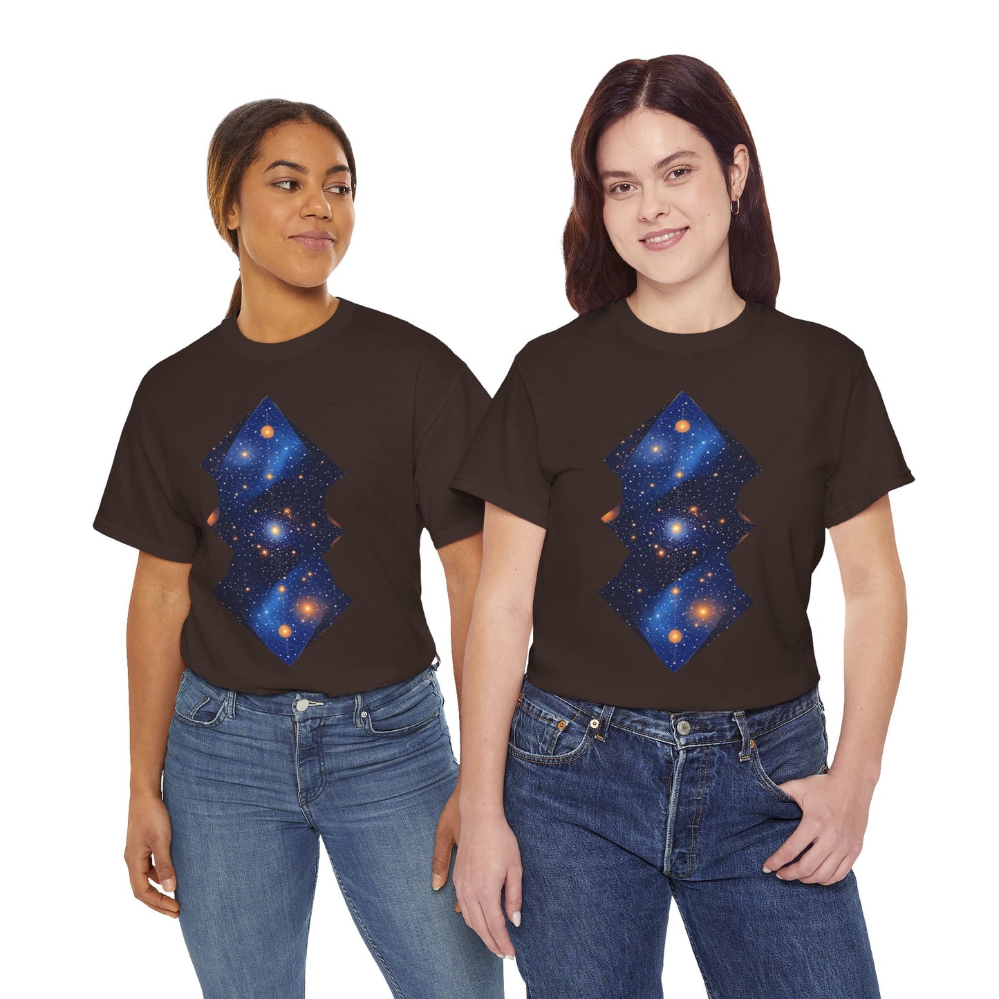 Geometric Shaped Galaxy Graphic Space Art Tee Shirt *Multiple Colors*
