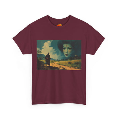 Walking Samurai w/Sky Geisha Woman T-Shirt